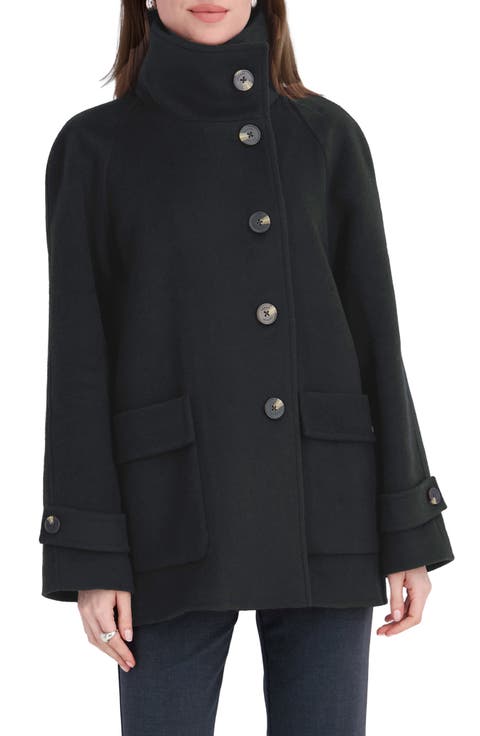Harper Wool Blend Funnel Neck Coat
