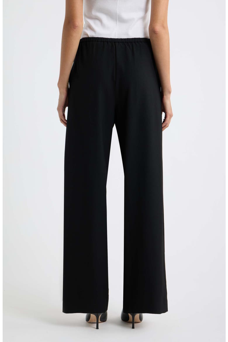 Wool Blend Pull On Wide Leg Pants, Alternate, color, BLACK