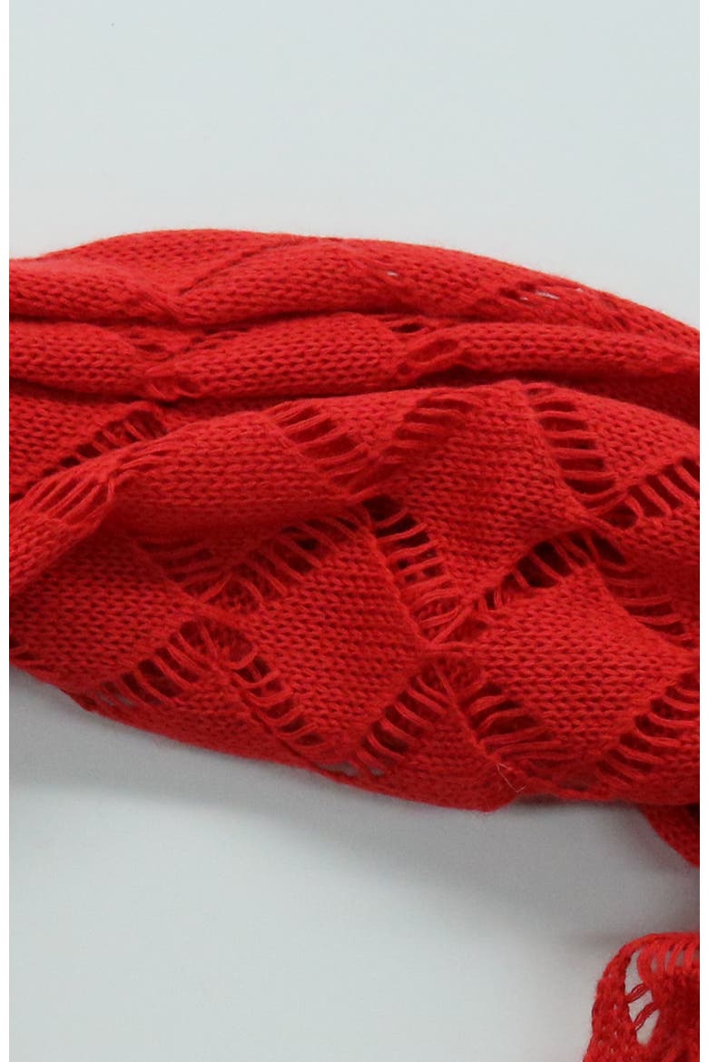 Cashmere and Silk loop scarf, Alternate, color, RED