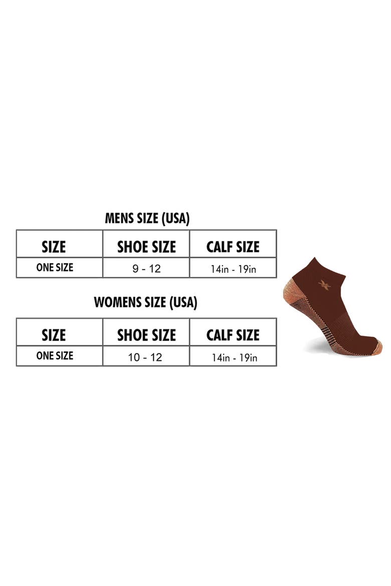 3-Pack Copper Infused Ankle Length Compression Socks, Alternate, color, MOCHA DREAMS