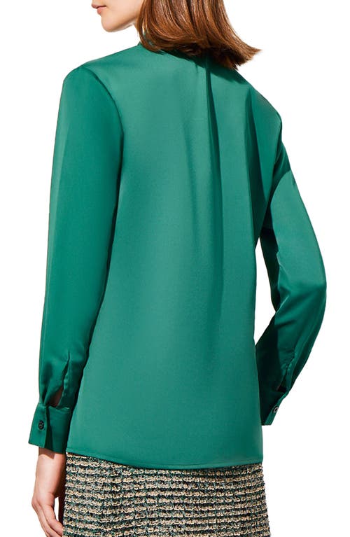 Ming Wang Tie Neck Crêpe De Chine Blouse