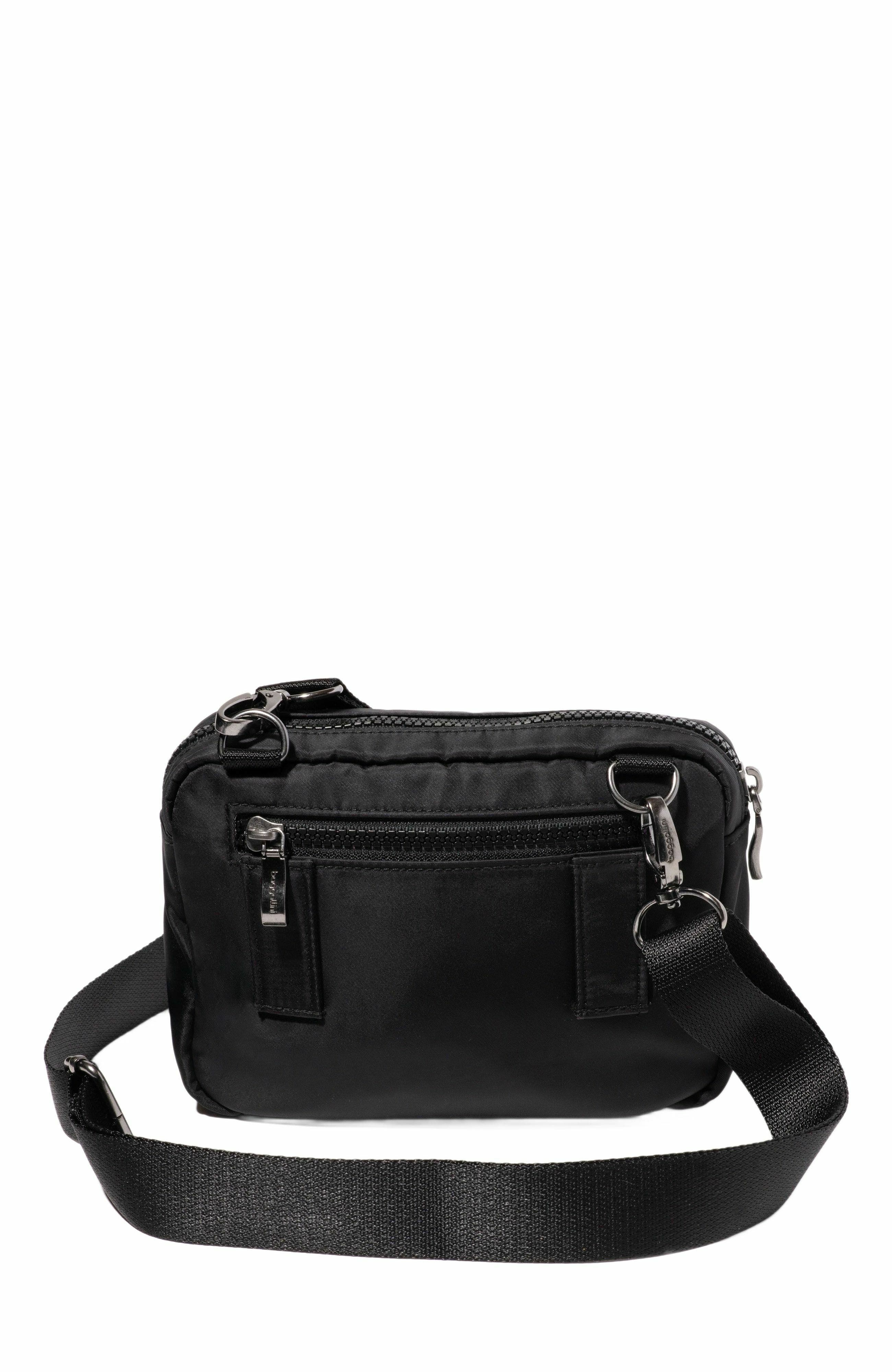 BAGGALLINI Modern Double Zip Crossbody Bag, Alternate, color, Black Twill