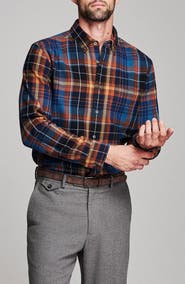 Billy Reid Tuscumbia Microblock Plaid Organic Cotton Flannel Button-Down Shirt