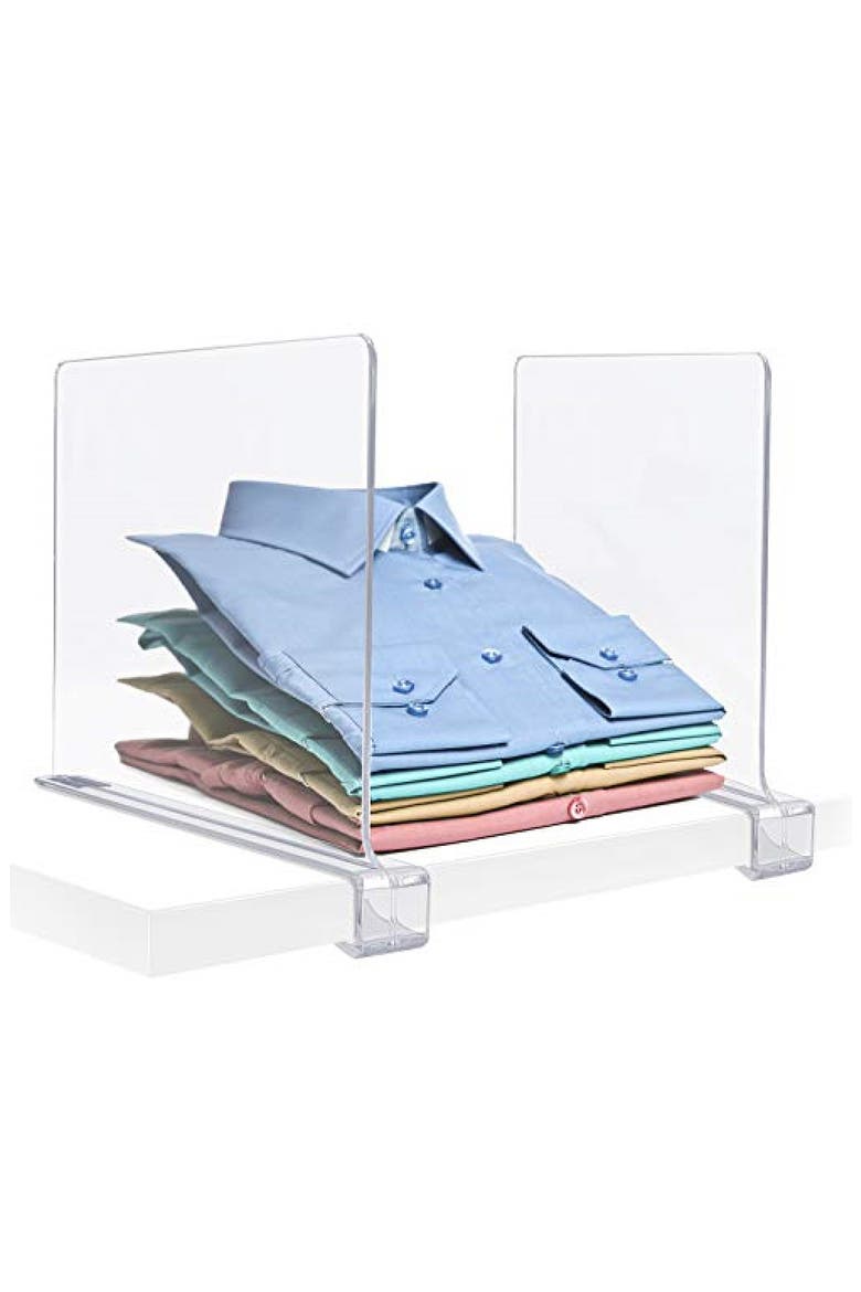 Clear Acrylic Shelf Dividers - Set of 4, Main, color, CLEAR
