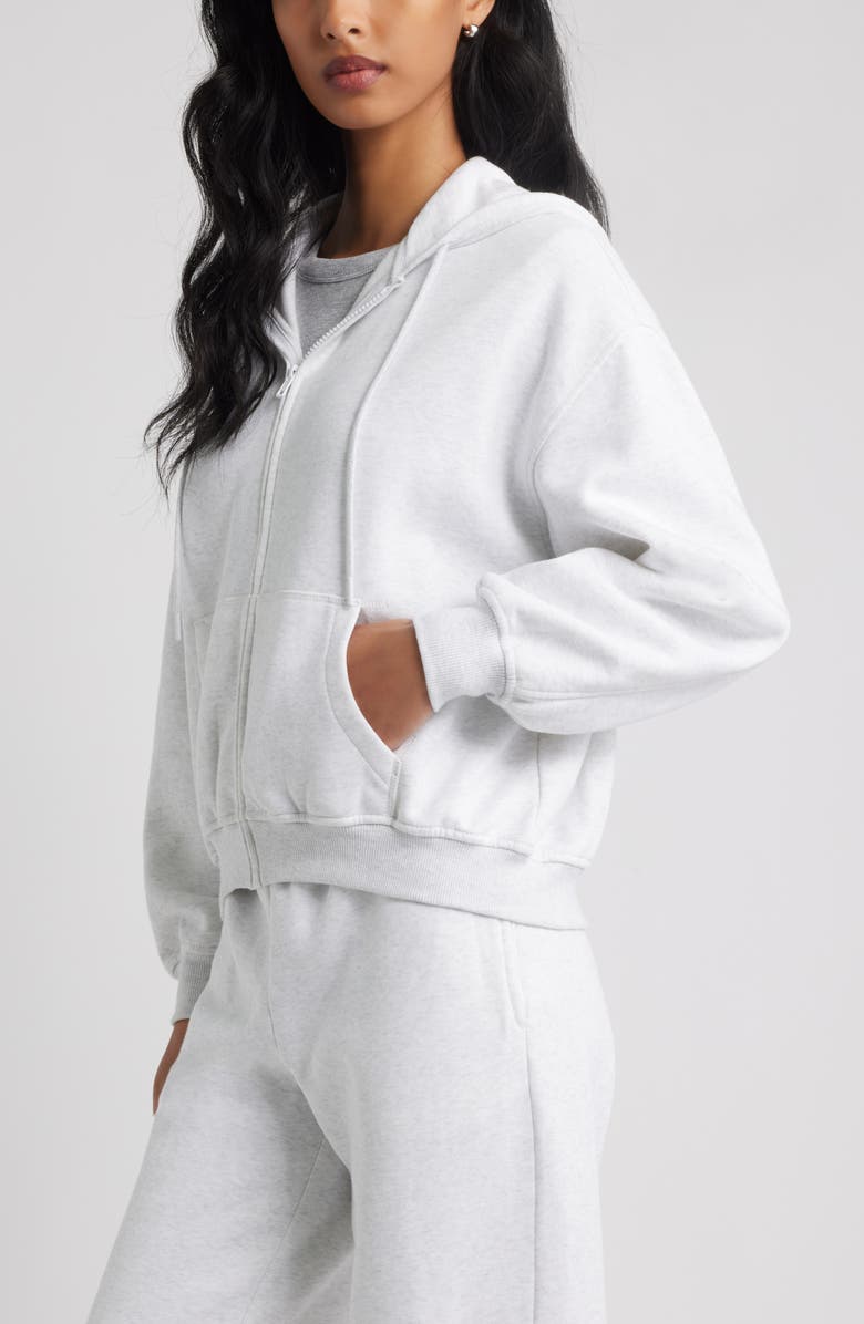 BP. Relaxed Cotton Blend Zip Hoodie, Alternate, color, Grey Fog Heather