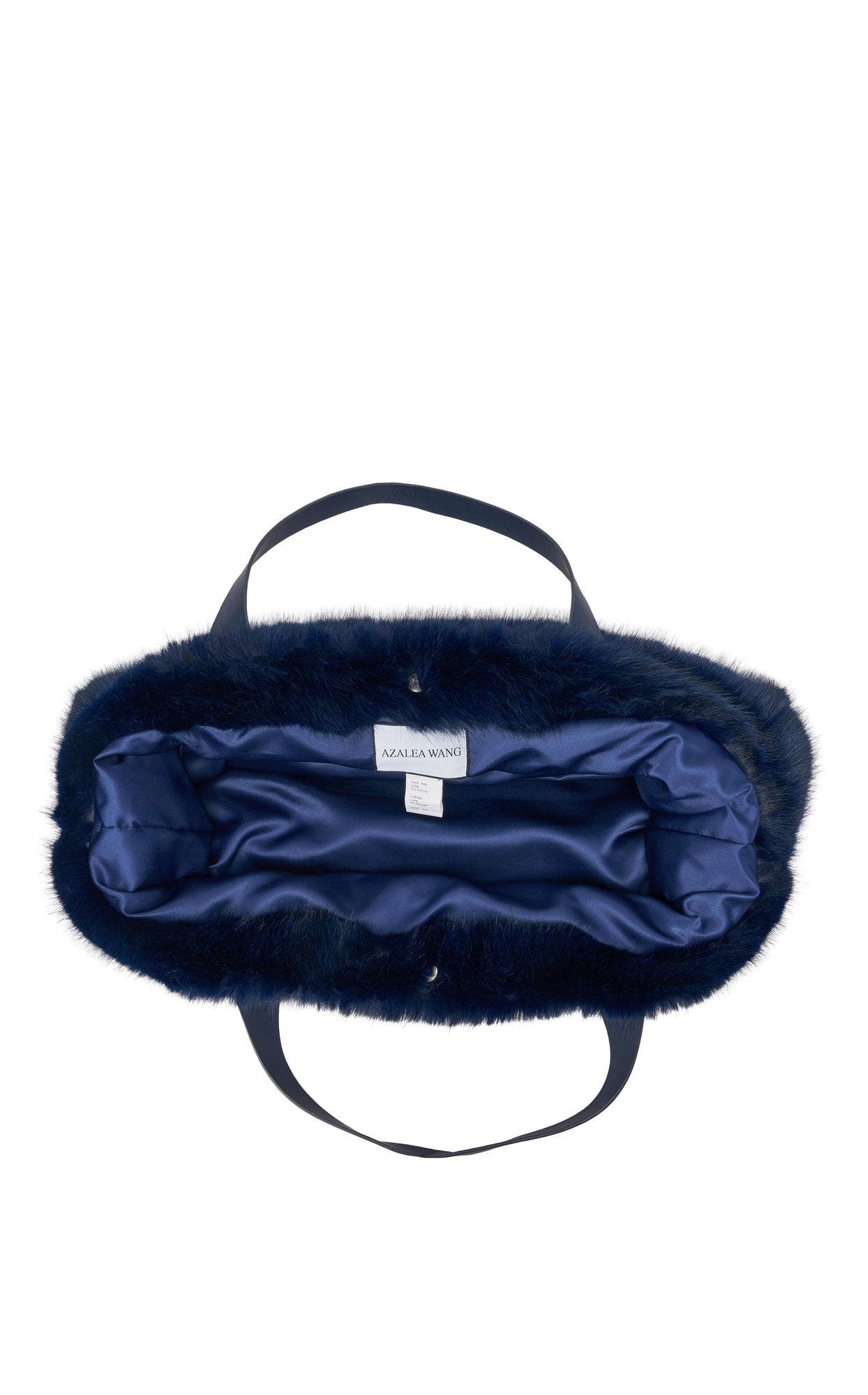Confidante Faux Fur Handbag, Alternate, color, NAVY