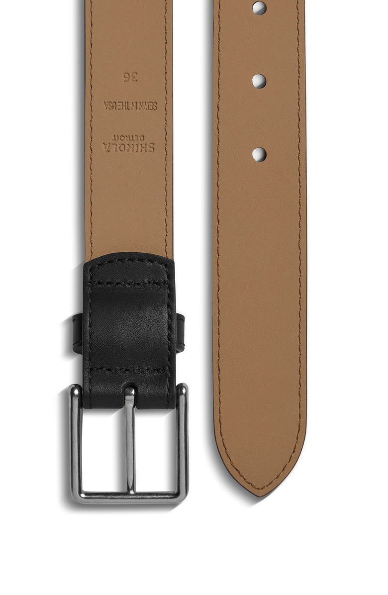 Shinola Leather Belt, Alternate, color, Black