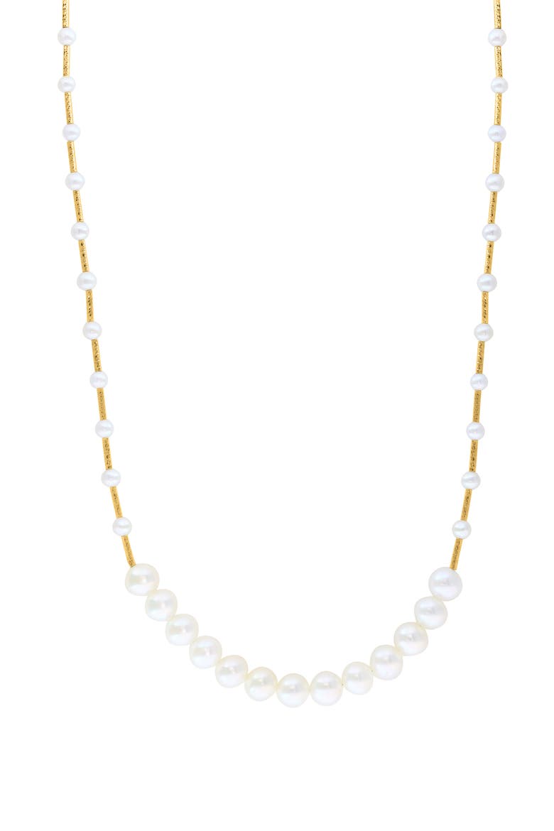 Freshwater Pearl Beaded Necklace, Main, color, WHITE