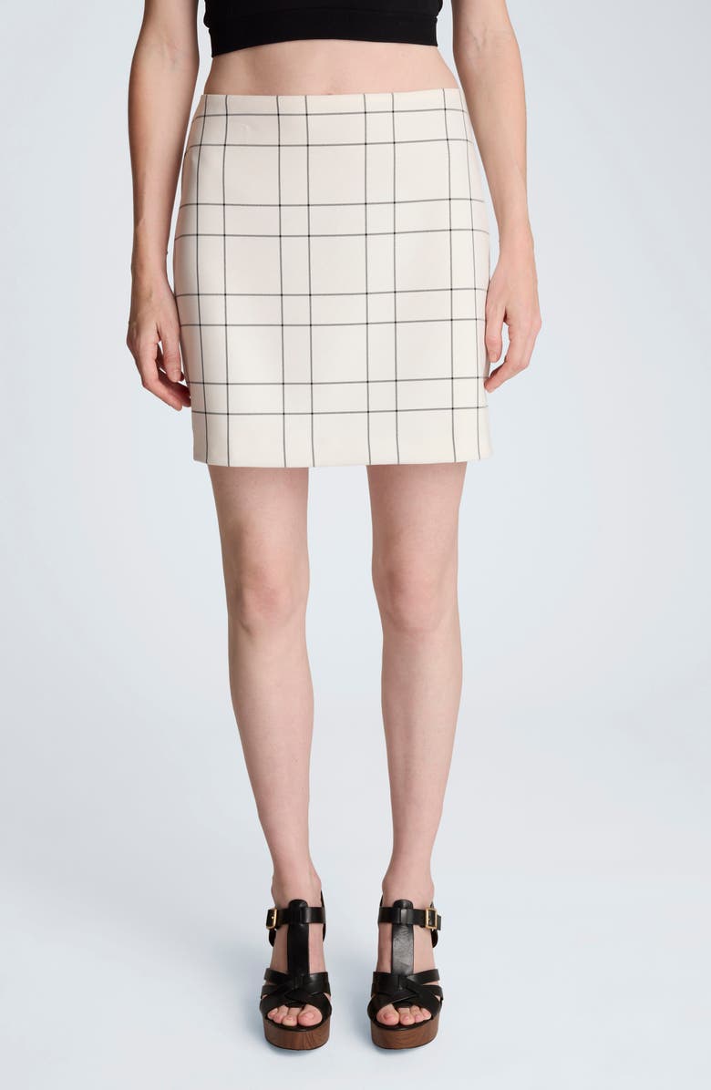 Kenneth Cole Windowpane Plaid Miniskirt, Main, color, 