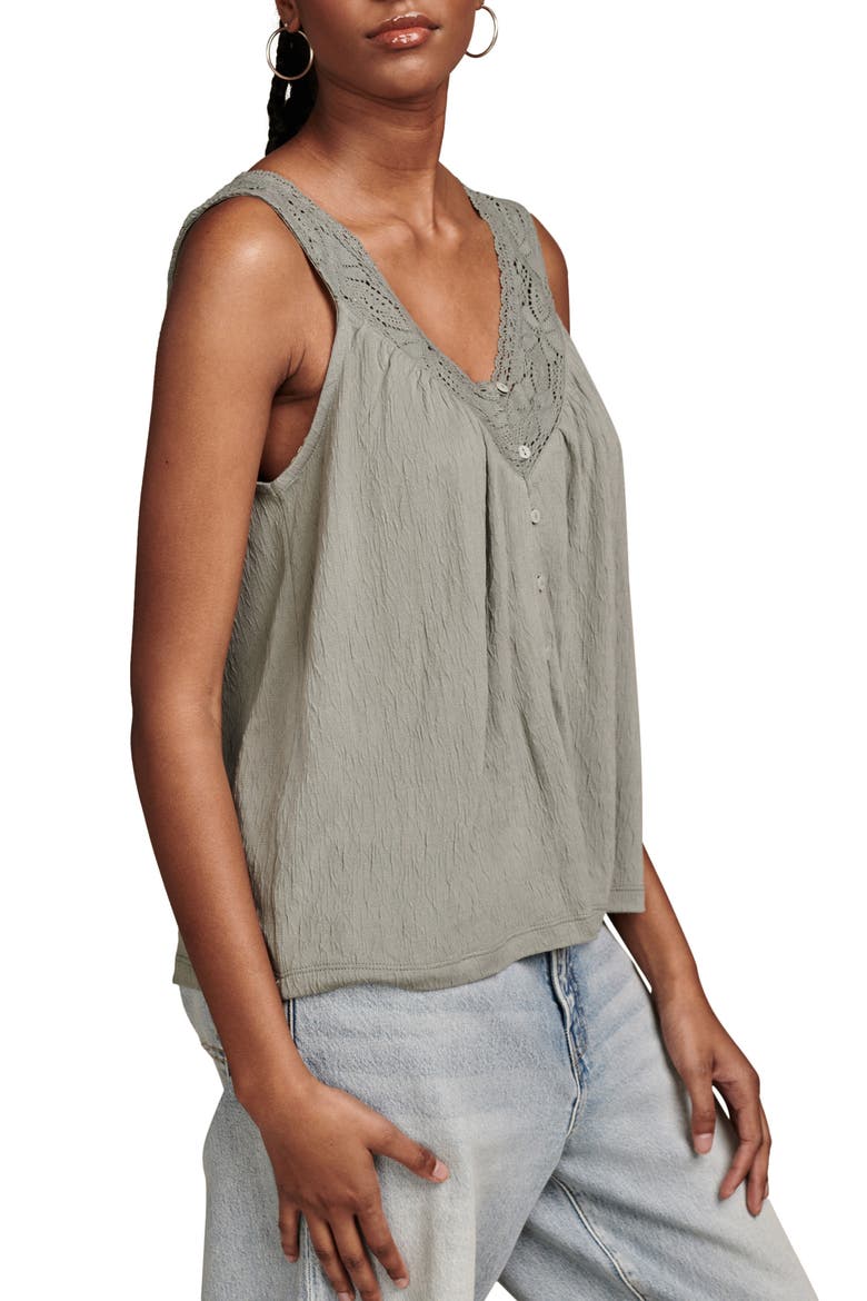 Lace Trim Tank, Alternate, color, GREEN BAY