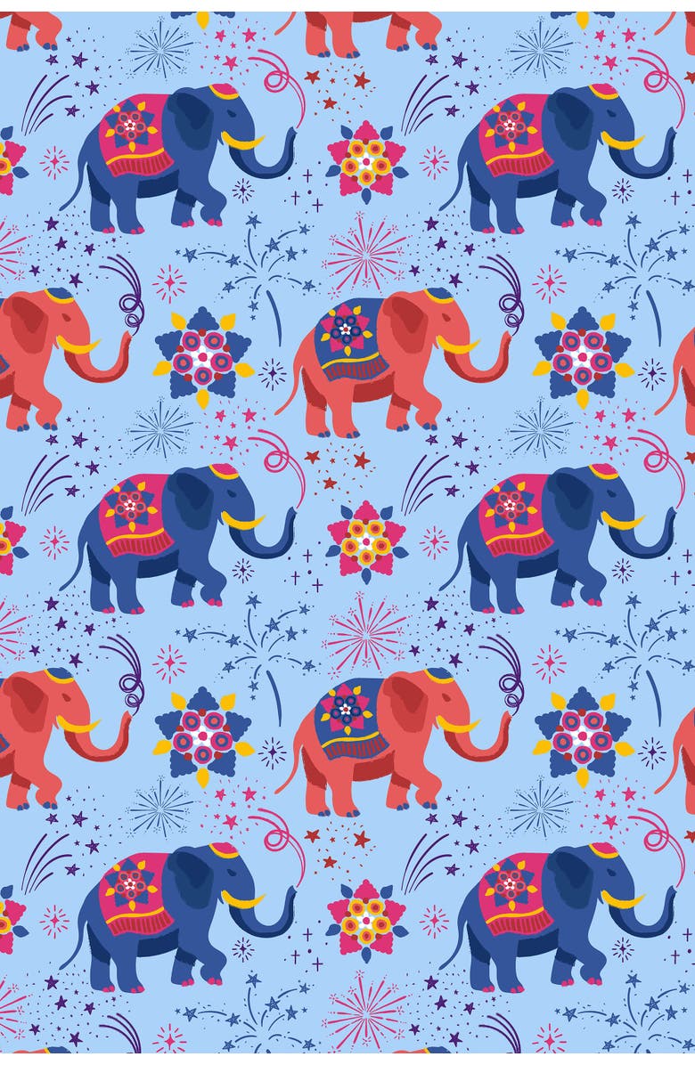 Clover Baby & Kids Soft & Stretchy Zipper Footie - Diwali Celebration, Alternate, color, 