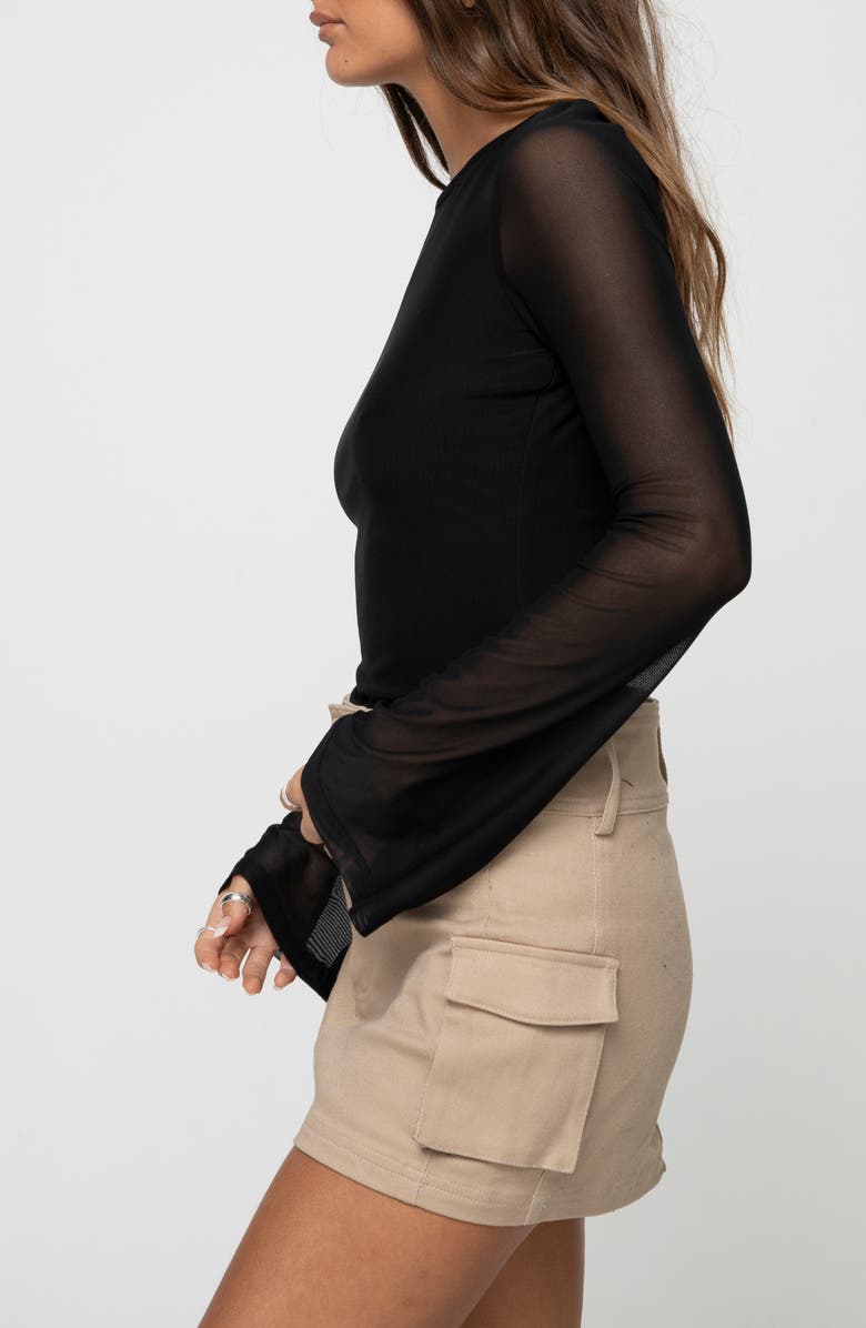 Princess Polly Lukea Long Sleeve Mesh Bodysuit, Alternate, color,