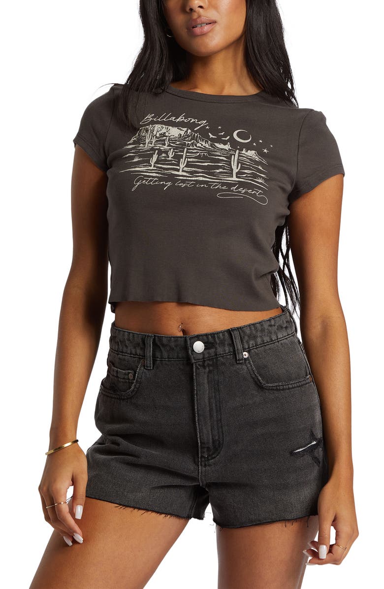 Billabong High Tides Raw Hem Denim Shorts, Alternate, color,