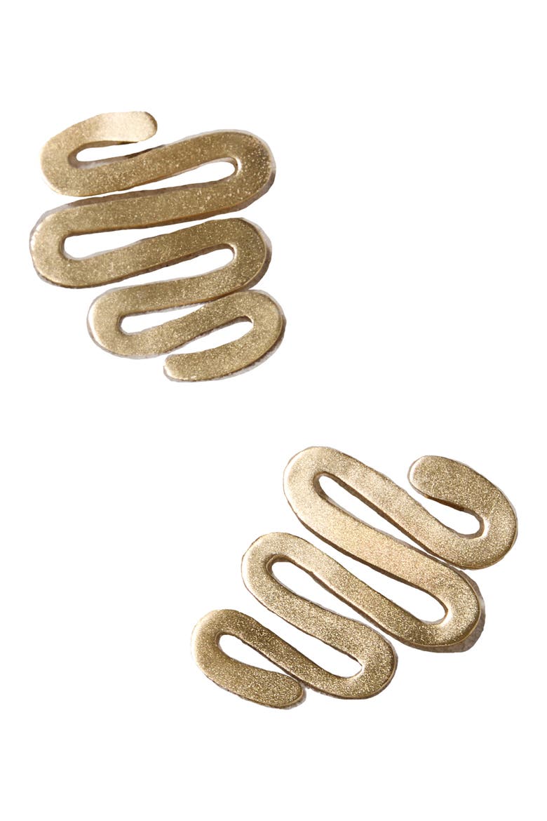 Abstract Swirl Drop Earrings, Alternate, color, GOLD