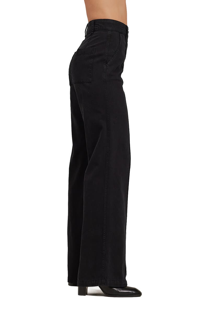 Bella Dahl Ryder Pintuck High Waist Wide Leg Jeans, Alternate, color, Black