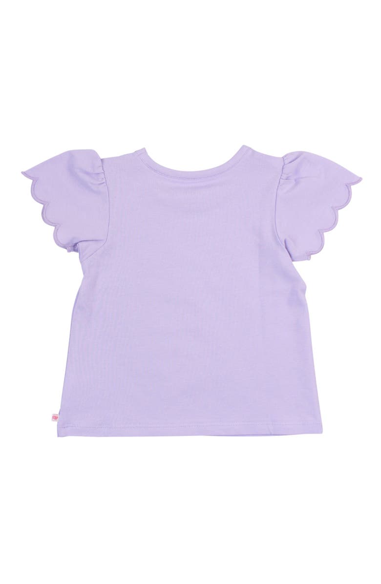 RuffleButts Girls Short Sleeve Scallop Tee, Alternate, color, Lavender