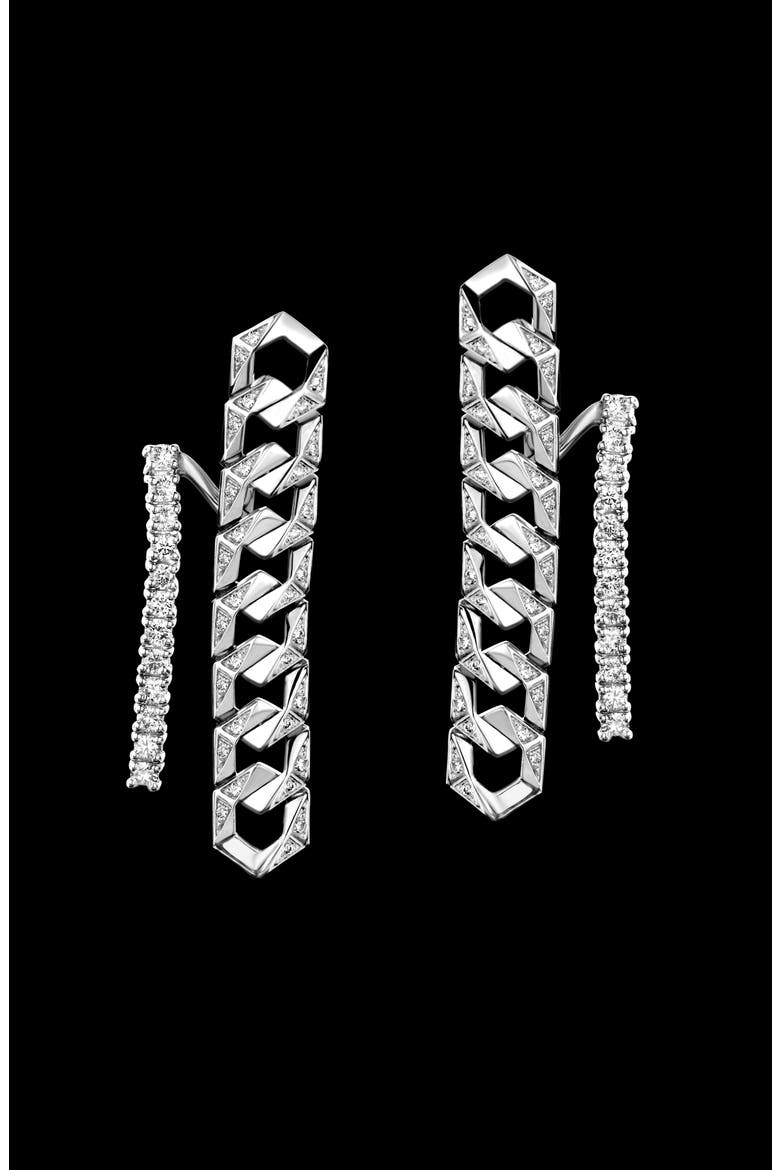 Bond Signature Diamond Chain Ear Jackets, Alternate, color, WHITE GOLD