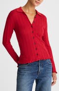 Madewell Ruffle Trim Pointelle Cardigan