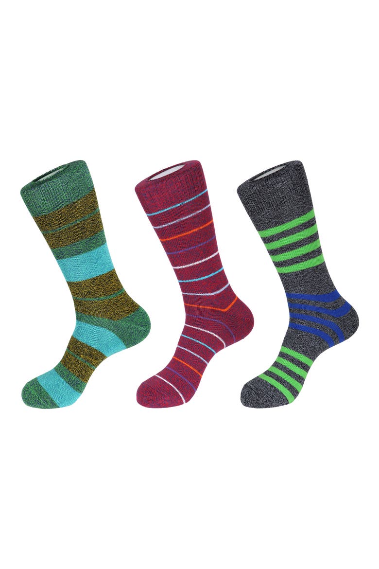 Assorted 3-Pack Crew Socks, Main, color, GREEN RED GREY