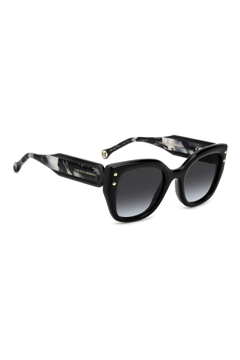 51mm Gradient Square Sunglasses, Alternate, color, BLACK/ DARK GREY SF