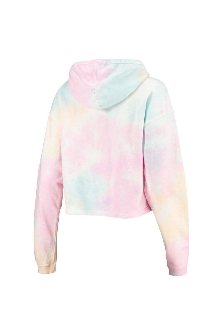 Women's League Collegiate Wear Pink/White Michigan State Spartans Tie-Dye Cropped Pullover Hoodie, Alternate, color, Pink
