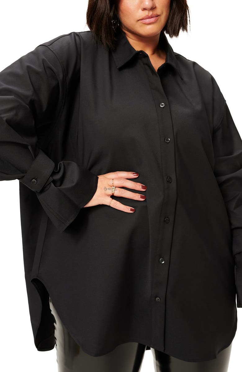 Good American Tabbed Button-Up Shirt, Alternate, color,