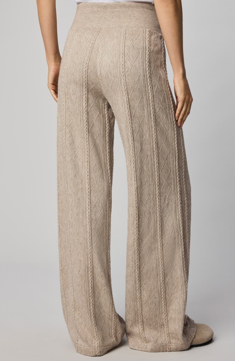 Splendid Cable Drawstring Wide Leg Pants, Alternate, color, Cappuccino Heather Beige