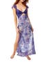 Suddenly Fine Floral Print Cutout Lace Trim Nightgown