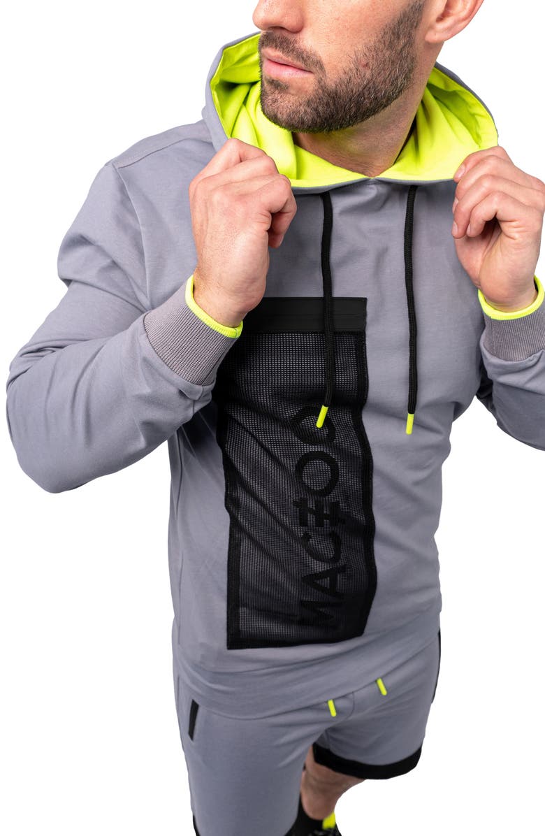 Maceoo Net Grey Pocket Hoodie, Alternate, color, Grey