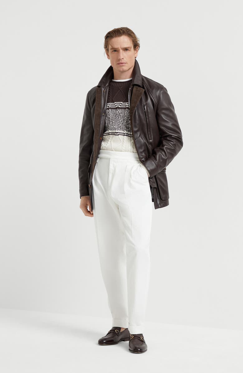 Brunello Cucinelli Nappa leather parka, Alternate, color, 