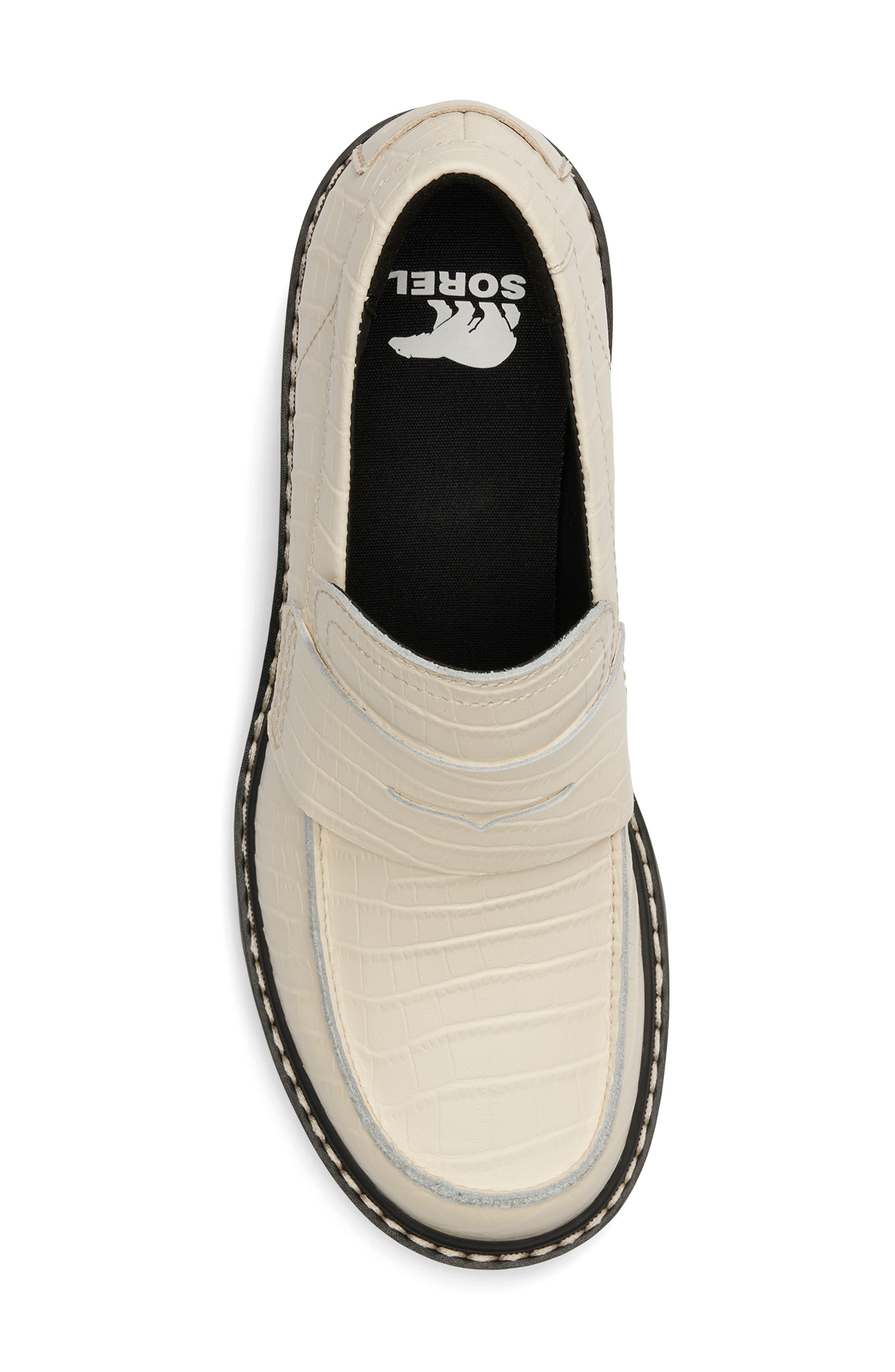 SOREL Joan Now City Penny Loafer, Alternate, color, Chalk/ Black