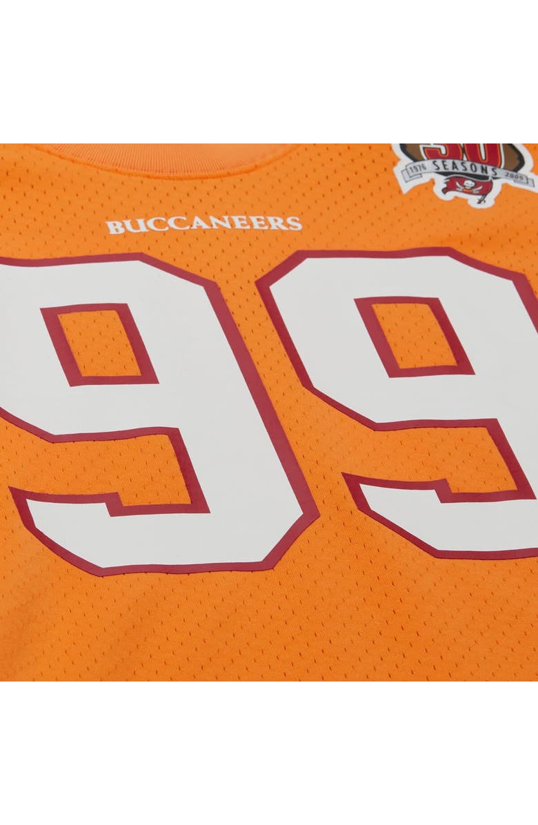 Mitchell & Ness Men's Mitchell & Ness Warren Sapp Orange Tampa Bay Buccaneers Retired Player Name & Number Mesh Top, Alternate, color, Orange