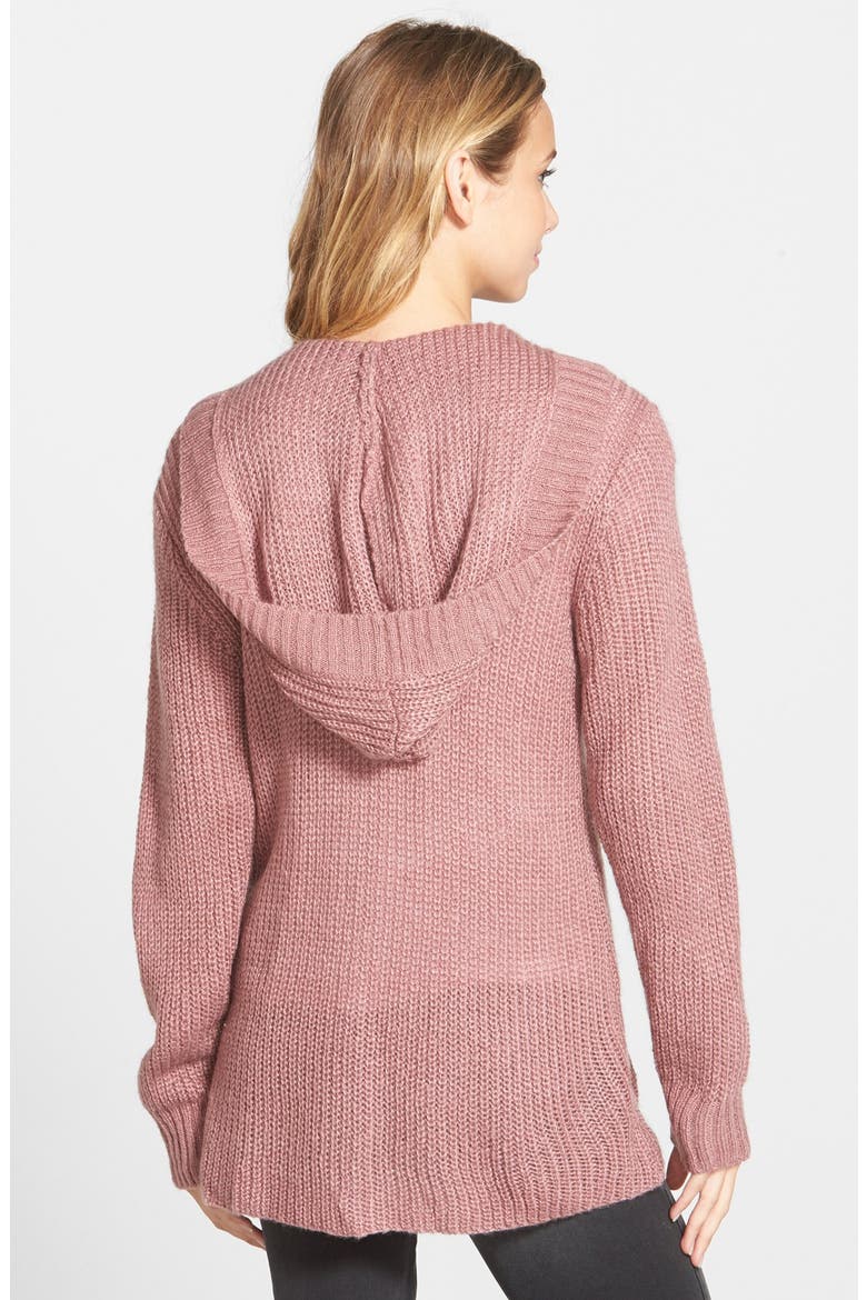 'Laurel' Hooded Cardigan, Alternate, color, DUSTY PINK
