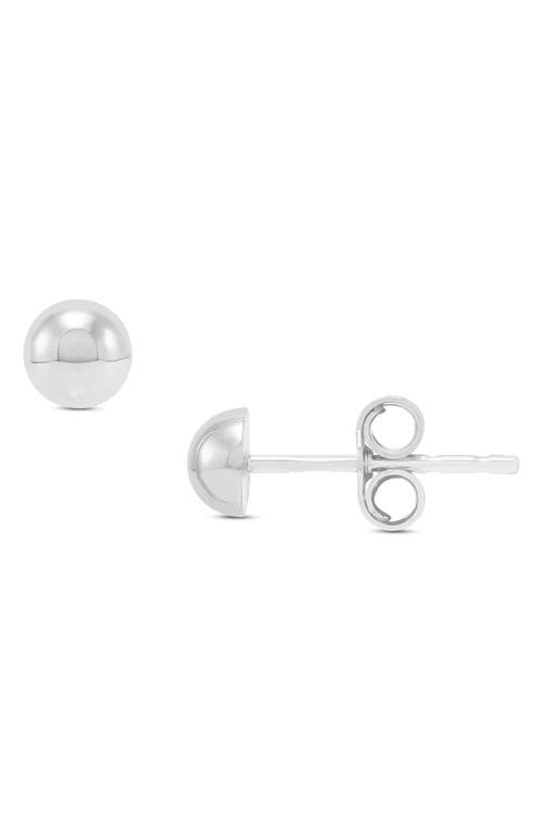 Frankie & Zoe 14k White Gold Half Ball Stud Earrings