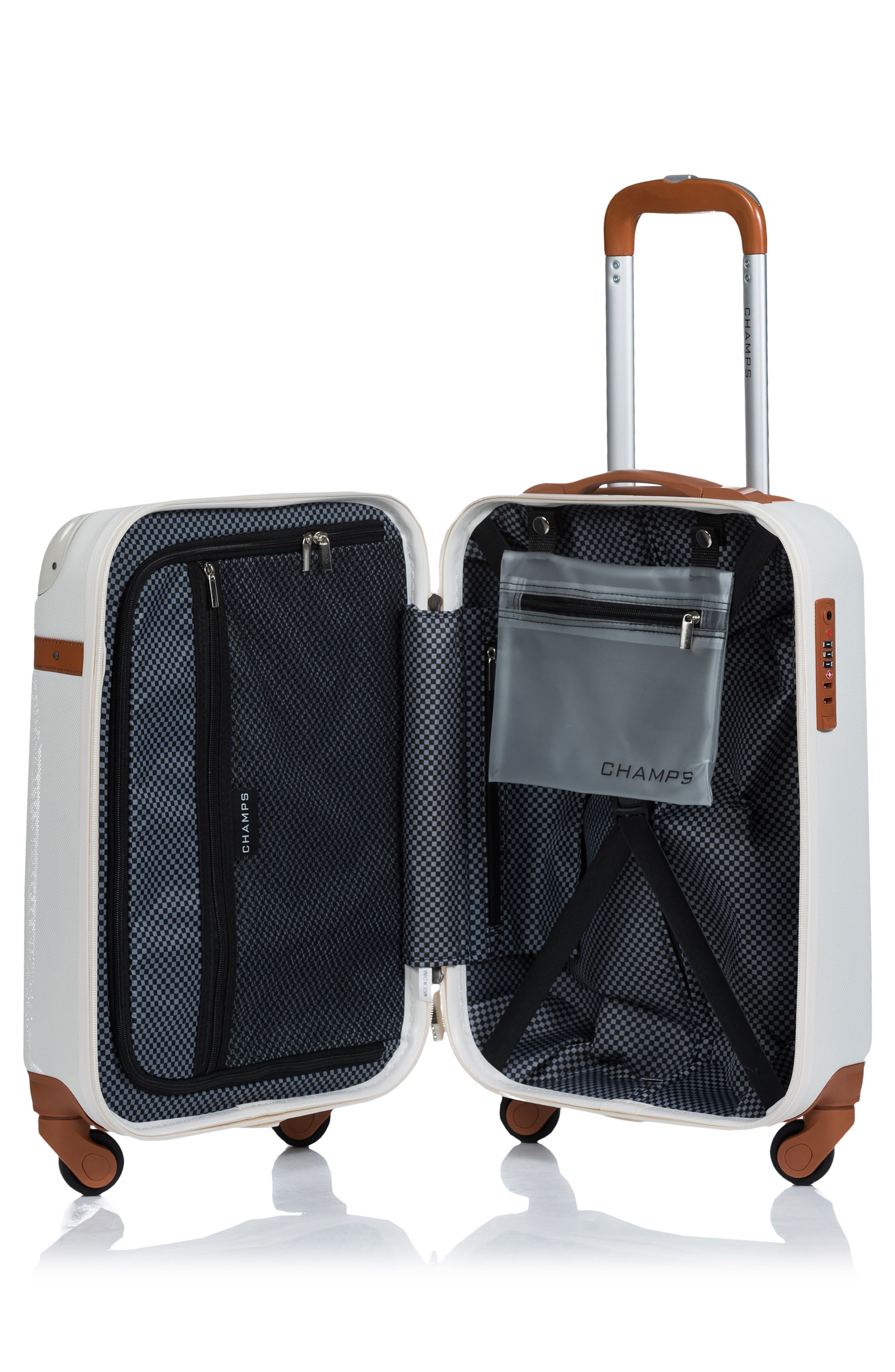 CHAMPS Vintage 2-Piece Luggage Set, Alternate, color, White
