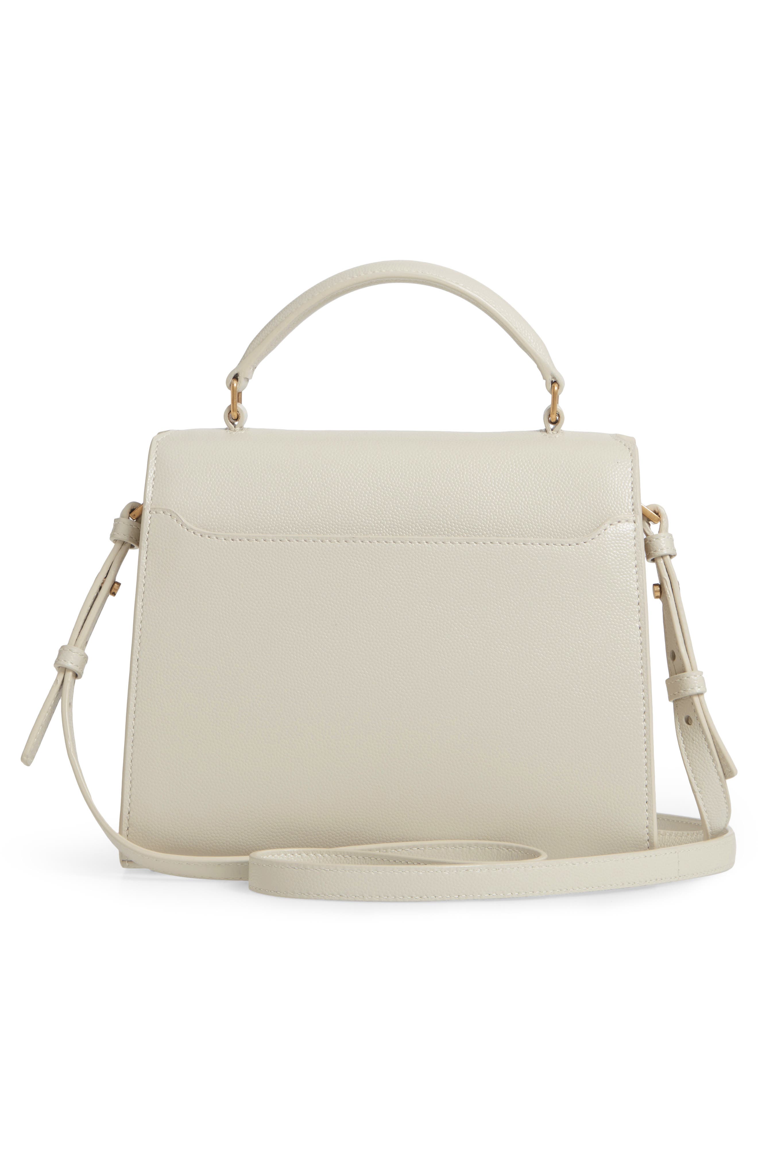 Mini Cassandra Leather Top Handle Bag, Alternate, color, BLANC VINTAGE