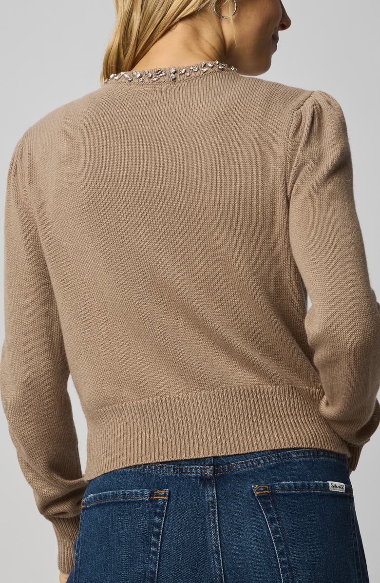 Splendid Montana Crystal Embellished Cardigan, Alternate, color, Macchiato Heather Brown