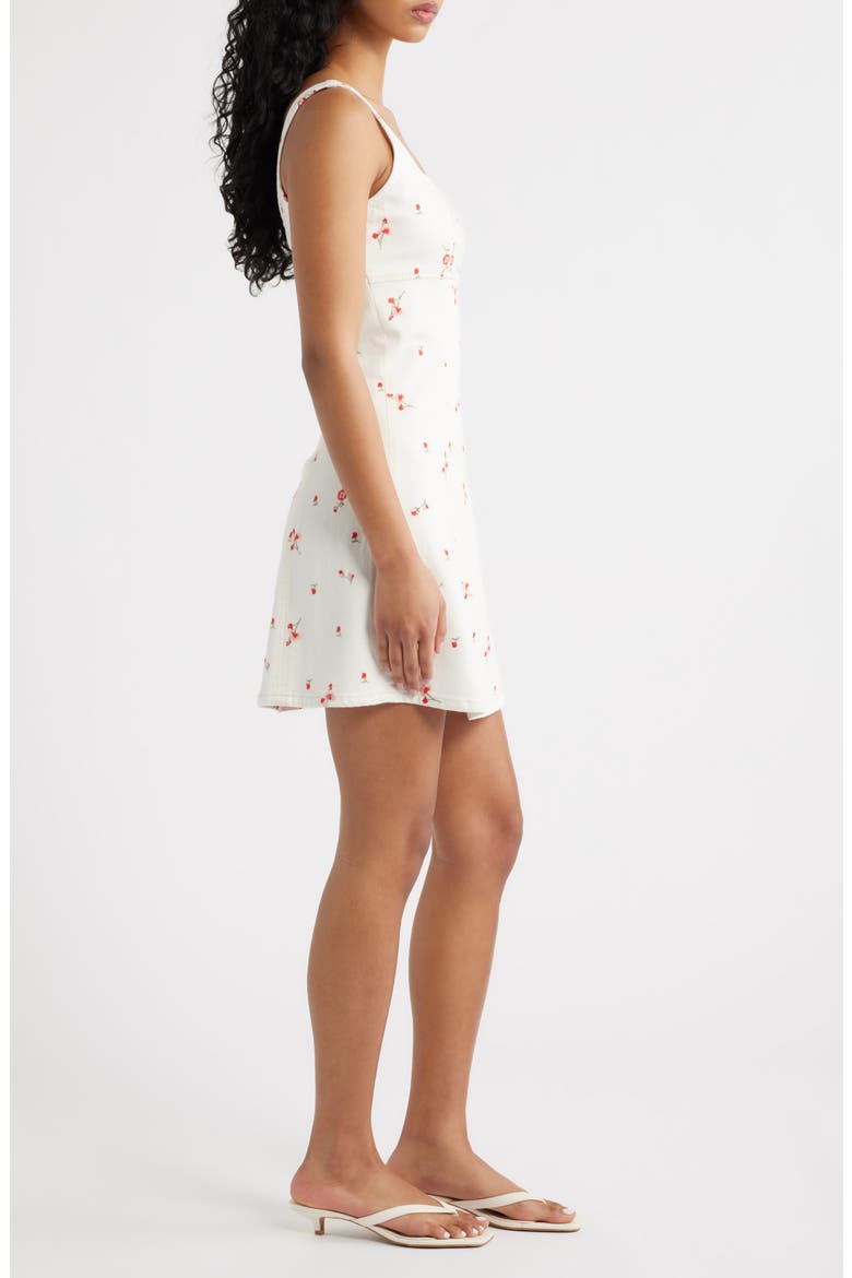 Altadena Floral Stretch Cotton Minidress, Alternate, color, ECRU ROMANTIC FLORAL