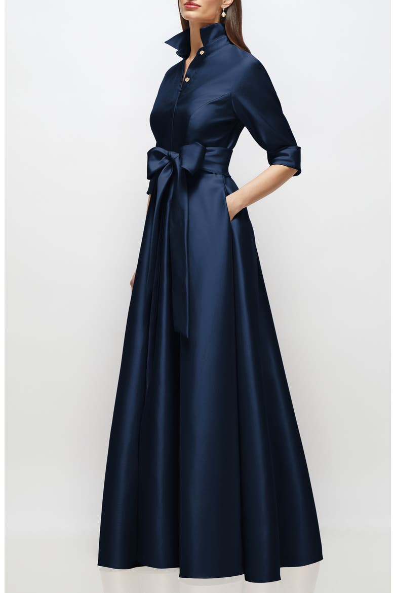 Shirtdress Gown, Alternate, color, MIDNIGHT
