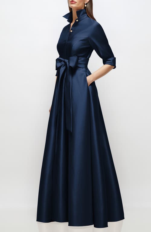 After Six Shirtdress Gown In Blue
