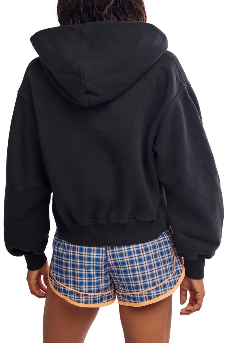 FP Movement A Cut Above Cotton Zip Hoodie, Alternate, color, BLACK
