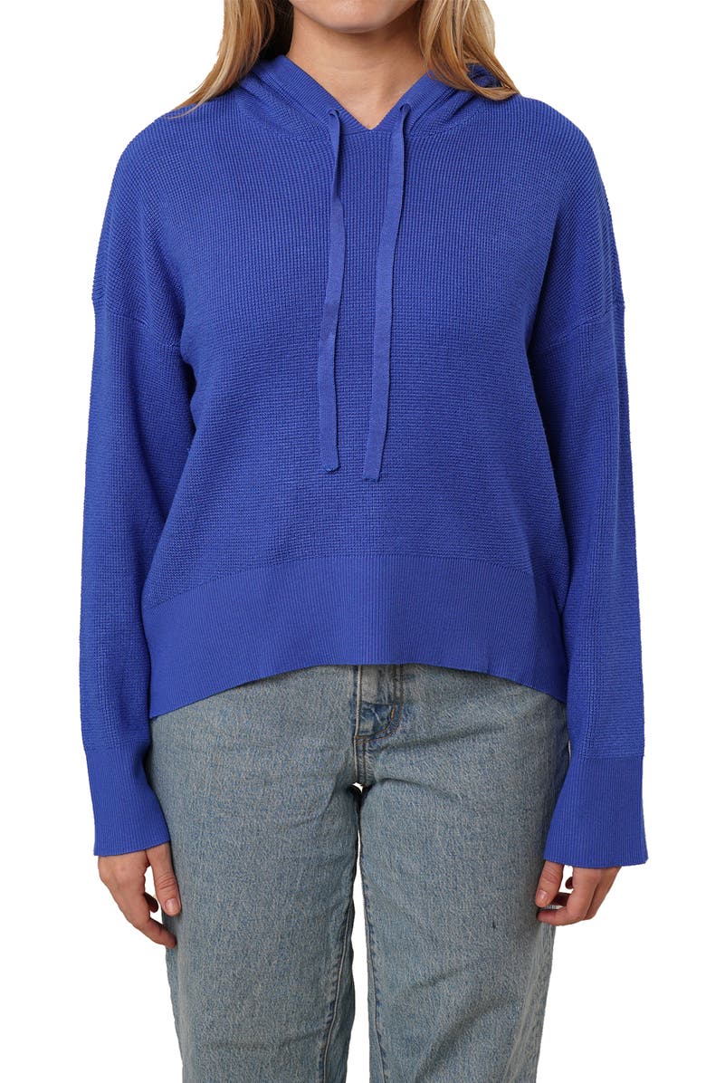 CYRUS Waffle Knit Hoodie, Main, color, Dazzling Blue