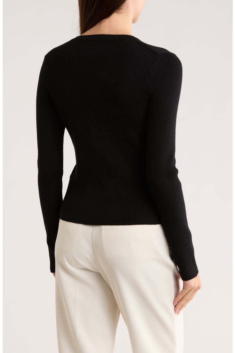 Ribbed Crop Cardigan, Alternate, color, RICH BLACK