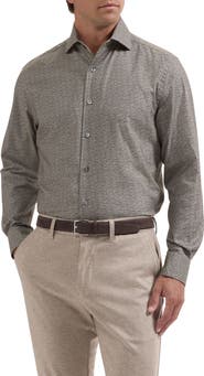 Bugatchi Alvin Shaped Fit Geo Print Button-Up Shirt