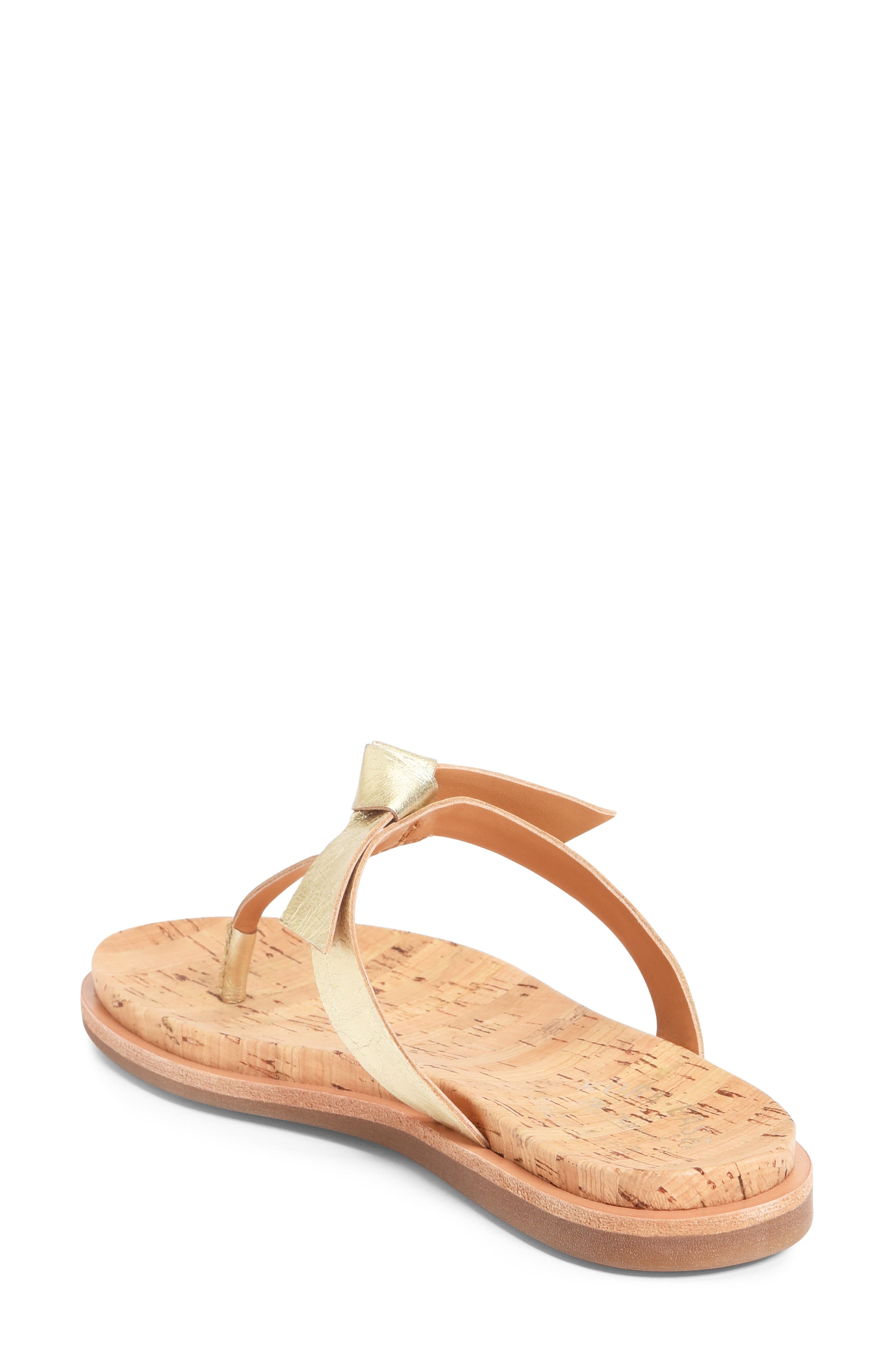T-Strap Sandal, Alternate, color, GOLD LEATHER