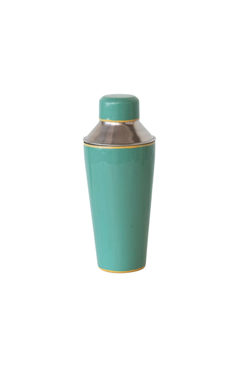Storied Home Round Enameled Stainless Steel Cocktail Shaker with Colored Edge, Main, color, 