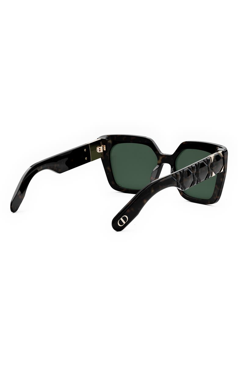 DIOR Lady 95.22 S2I 57mm Square Butterfly Sunglasses, Alternate, color, Dark Havana / Green