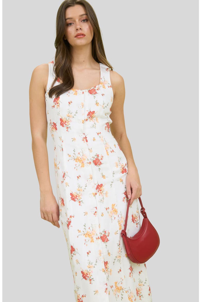 Floral Maxi Sundress, Alternate, color, IVORY MULTI