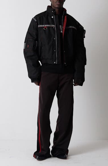 Martine Rose ブラック レースアップ プルオーバージャケット Martine Rose ブラック レースアップ プルオーバージャケット