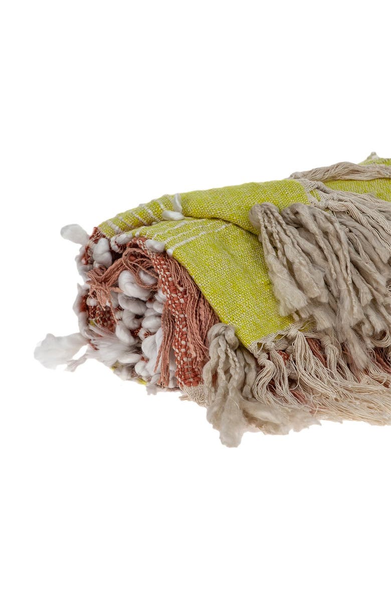 PARKLAND COLLECTION Vanya Eclectic White 52" x 67" Woven Handloom Throw, Alternate, color, White